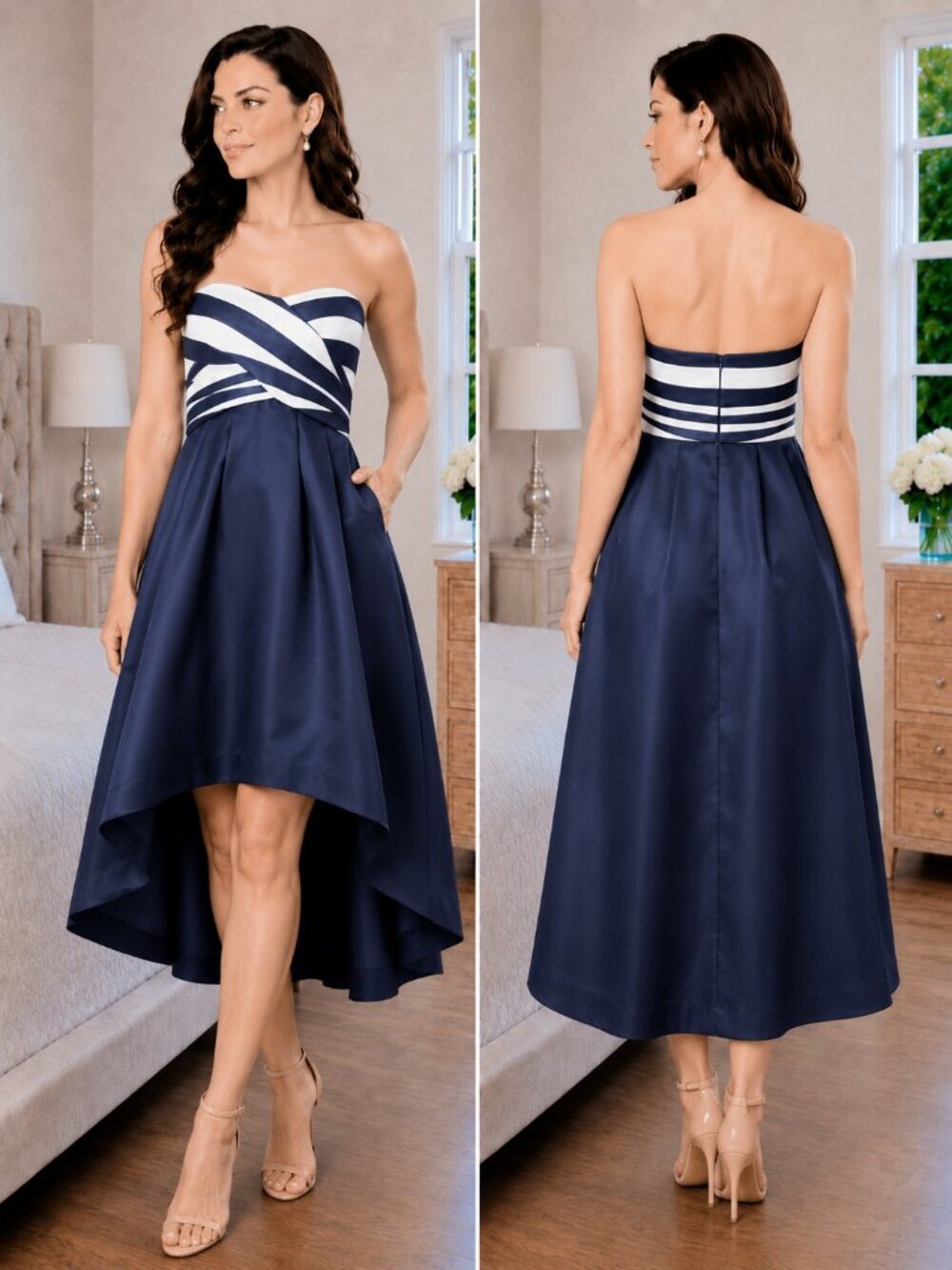 Shoshanna Midnight Dawn Strapless Midi Dress $495